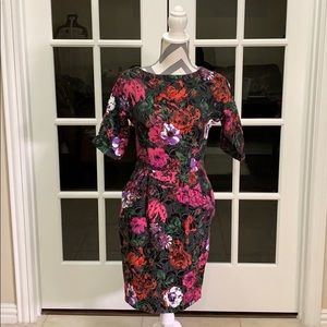 ASOS Black and Pink Floral brocade Dress